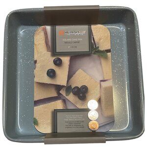 Master Class Bakeware 9" Square Cake Pan Blue with white Speckled NEW!